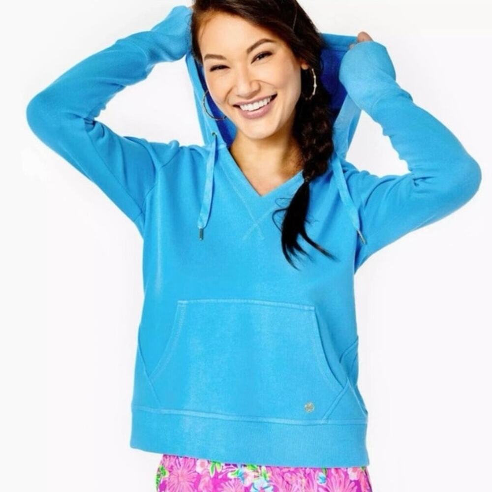 Lilly pulitzer luxletic carrie hoodie blue small